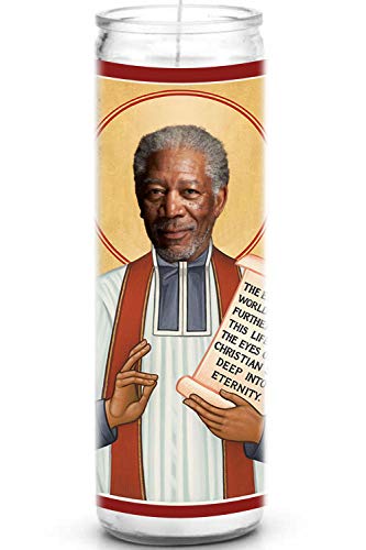Morgan Freeman Celebrity Prayer Candle - Funny Saint Candle - 8 inch Glass Prayer Votive - 100% Handmade in USA (Morgan Freeman)