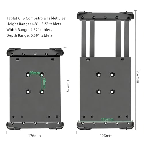 Strg Industrial Tablet Mount for Height Range: 6.8" - 8.5", Width Range: 4.52", Depth Range: 0.39" Tablets, Compatible with RAM B 1" and C 1.5" Size Round Ball Mounts Bases (Ball Mount Not Included) by Strg - Used condition - US$15.23