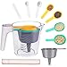Jarra Medidora,Vaso Medidor 1L de Resistente al Calor,Set 10 Apilables Jarra Medidora Cucharas Medidoras Embudo y Almohadilla de masa de silicona,Jarra de Medición para Medir Líquidos Azúcar y Harina