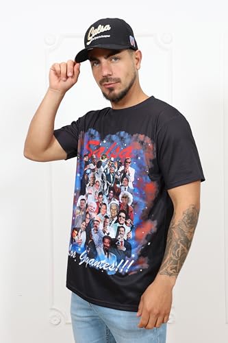 Salsa Legends Los Gigantes T-Shirt – Exclusive Polycotton Tee with Digital Print, Latin Music Graphic Shirt,3