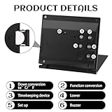 Fuitke Digital LCD Travel Alarm Clock, Small Foldable Digital Clock with Date Day Calendar Temperature Display Portable Office Compact Clock Battery Operated Desk Clocks for Table Home Use (Black) - Image 3