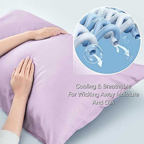 Image of BEDELITE Body Pillow Pillowcase, Rayon from Bamboo, Light Purple, 20 inchx54 inch