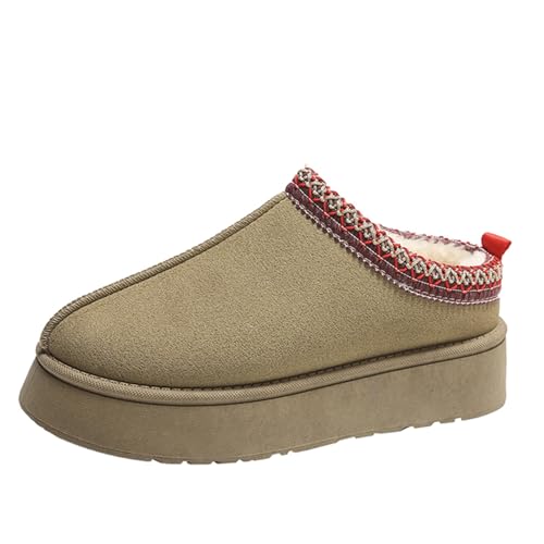 Mini bottes de neige chaudes d'hiver à plateforme en daim imperméabilisé