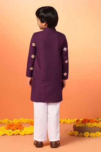 Image of Fashion Dream Boys Cotton Blend Geometric Kurta Payjama Set| Ethnic Set