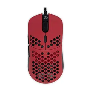 Gwolves Hati 2020 Edition Ultra Lightweight Honeycomb Design Wired Gaming Mouse 3360 Sensor - PTFE Skates - 6 Buttons - Only 61G (Faze Red)