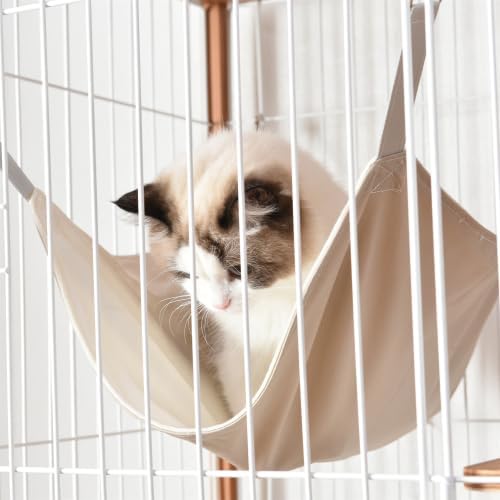 木製キャットケージ - 多頭飼い対応の猫ハウス【チーク色】 キャット