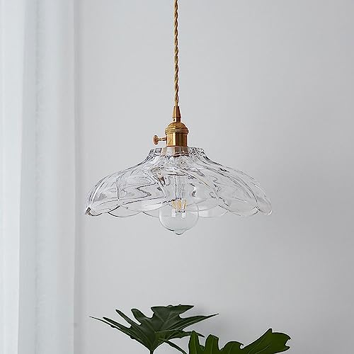Lámpara colgante vintage de vidrio transparente para isla de cocina 4