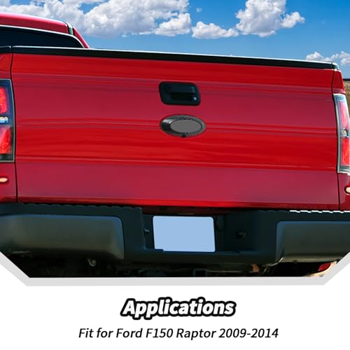 Image of JeCar Carbon Fiber Tailgate Emblem Cover Trim Fit for 2009-2014 Ford F150 F-150 Raptor Rear Trunk Logo Back Badge Decoration Cover