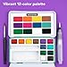 ARTISTRO Watercolor Paint Set in 12 Colors - Travel Watercolor Set with Metal Case & Bright Watercolors - Portable Set for Beginners & Amateur Artists