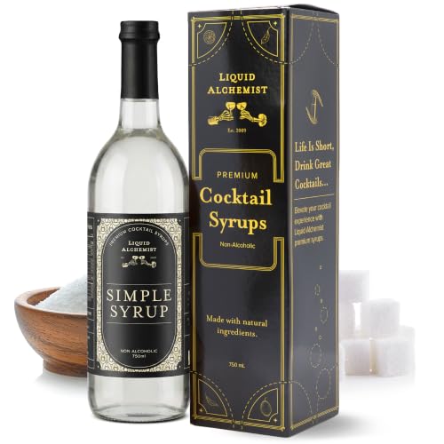 Image of Liquid Alchemist Simple Syrup for Cocktails - Real Ingredients Make our Simple Sugar Syrup the Perfect Old Fashioned Mix - Our Drink Mix is Non-GMO Gluten Free & Vegan (25.4 oz)
