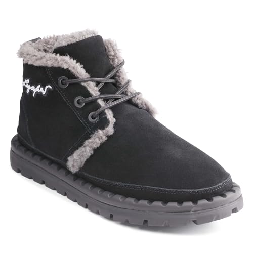 Image of KARL LAGERFELD Men's Suede Chukka Boot Faux Shearling Lining Boot