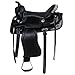Barrel Brown Western Horse Trail Saddle Set Leather Horse Saddle with Headstall, Breast Collar Combo Rodeo Cowboy Riding Equestrian Comfortable Ride Black Saddle Tack Set (Black, 15 Inch)