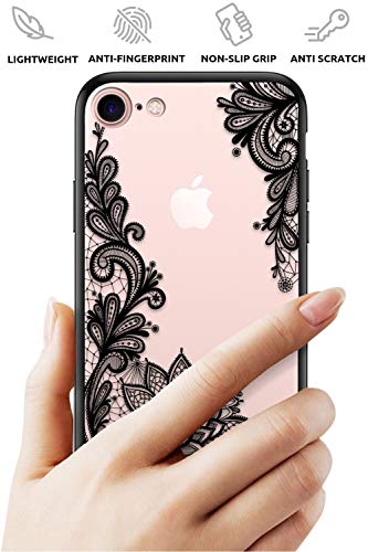 Viromo Matte Slim Case With Full Camera Protection (Camera Cover), Lace Flower Design On Hard Back For Women, Girls (For Iphone 8/7/Se) #TOP2