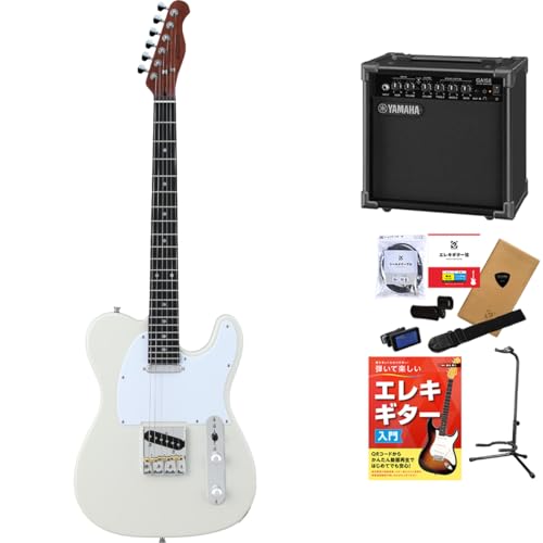 BUSKER’S BTL-Standard エレキギター初心者12点セット【ヤマハアンプ付き】 GWT -グレーホワイト- テレキャスタータイプ ローステッドメイプルネック パステルカラー バスカーズ