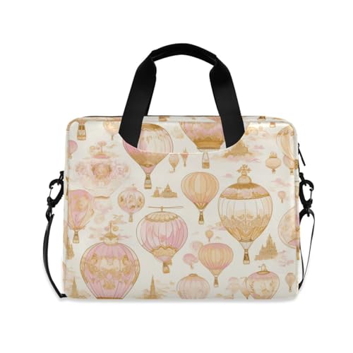 Sac ordinateur 15.6 motif montgolfière or rose pour vos trajets quotidiens