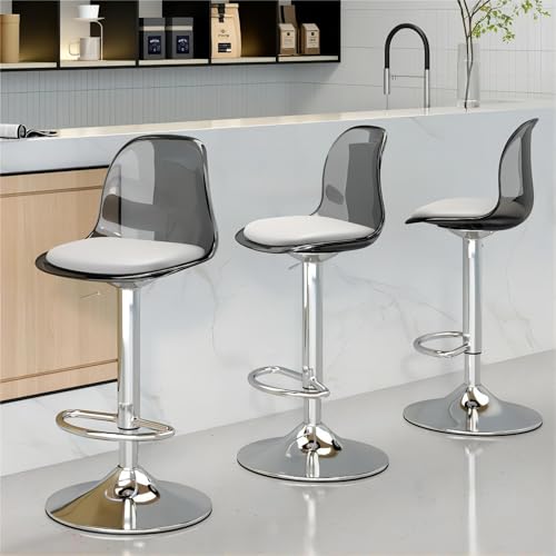 Andazododc Conjunto de 2 banquetas de bar giratórias ajustáveis, 33 cm P x 38 cm L x 104 cm A, banco