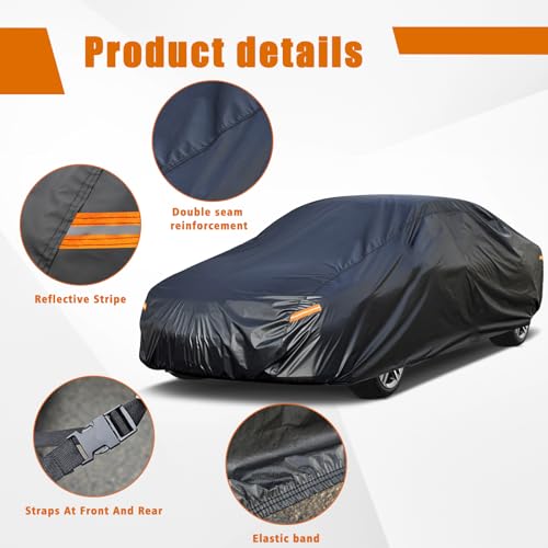 Kayme 7 Layers Car Cover Custom Fit for Porsche 911 Coupe Convertible Targa (2011-2025) Waterproof All Weather for Automobiles, Outdoor Full Cover Rain Sun UV Protection.Black by kayme - Used condition - Image 4