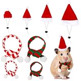 FOIMAS Small Animal Christmas Costume,Mini Santa Hat Scarf for Hamster Rabbit Guinea Pig Chinchilla Hedgehog Lizard Bearded Dragon Xmas Party Supply