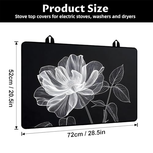 Image of BVBOX Stove Top Cover for Electric Stove, 28 inch x 20 inch Glass Cooktop Protector Mat with Hanging Loops, Anti-Scratch Non-Slip Dish Drying Mat, Washable Countertop Pad