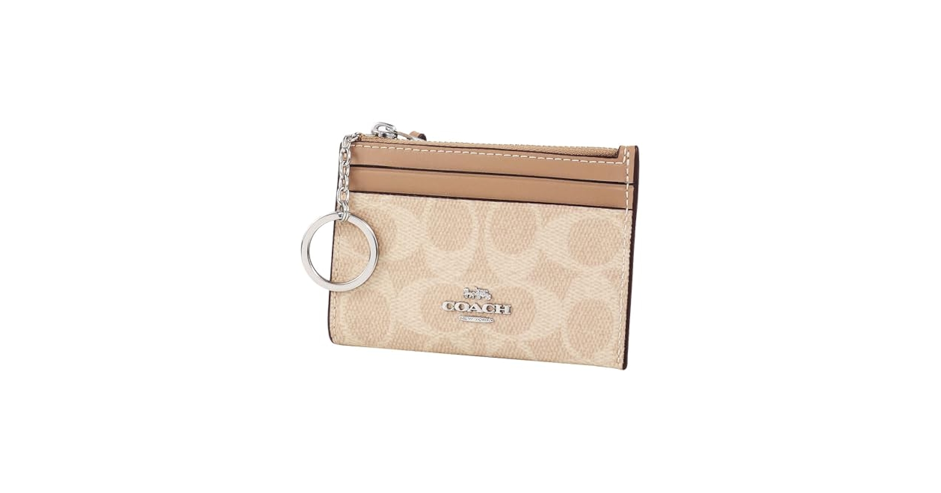 【新品】COACH コインケース ベージュ キャンバス Brandol / COACH コーチ ショルダー二つ折り財布 ミディアム
