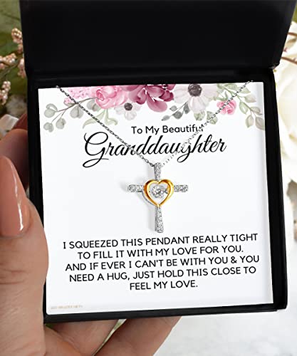 Granddaughter Gifts From Grandma, 925 Sterling Silver Necklace, Granddaughter Gifts For Graduation Birthday Mothers Days Holidays Cross Necklace Gift Set Gbgdfgen30W #TOP4