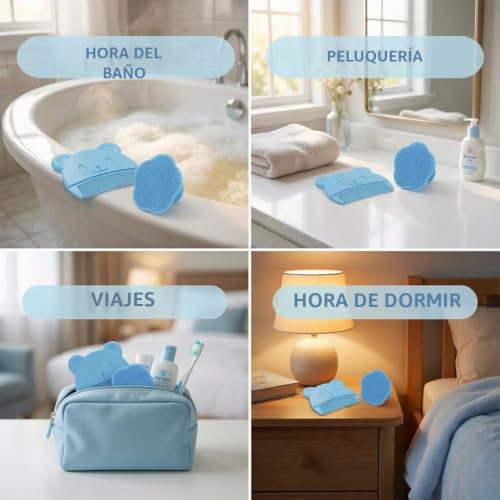 Miniatura 6 de Yipfen 2-Pack Cepillo Para Bebé, Peine Suave Para Costra Láctea, Eliminación Efectiva En El Cuero Cabelludo, Ayuda Con La Limpieza Y Masaje Suave De La Cabeza Para Recién Nacidos Y Bebés Azul