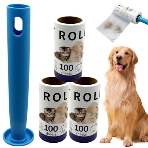 Rouleau Anti-Peluches de 300 Feuilles avec poignée, épilateur Extra Collant pour Meubles et vêtements, Recharge de Rouleau Anti-Peluches Robuste pour canapé, Tapis, Voiture...