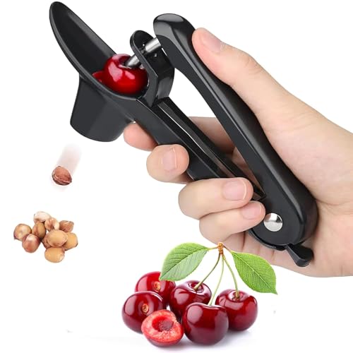 Ferizzia Deshuesador de Cerezas, Rápido y Fácil Manuales Despepitadoras de Cerezas, Sacahuesos de Cereza de Acero Inoxidable, Separador de Huesos de Aceitunas, para Hacer Mermeladas y Gelatina