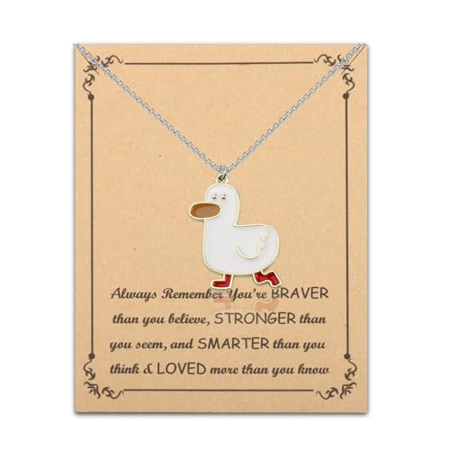 BNQL Duck Necklace Duck Gifts for Duck Lovers Jewelry Cute Duck Gifts Cartoon Duck Owner Gift Duck Charms Pendants Necklace