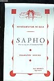 Sapho. Pièce en 5 actes d\'Alphonse Daudet. Représentation de Gala. Programme Officiel