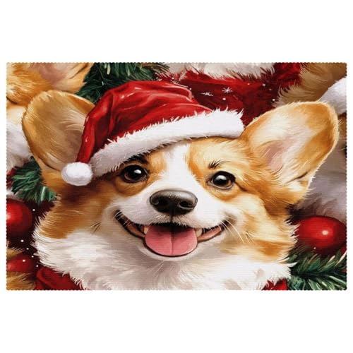 Set de table Noël Corgi pour une décoration de cuisine festive - 2