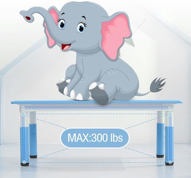 Miniatura 6 de GAOMON Juego de mesa y 6 sillas para niños, altura ajustable, juego de mesa y silla para niños de 2 a 10 años, máximo 300 libras, mesa de arte de