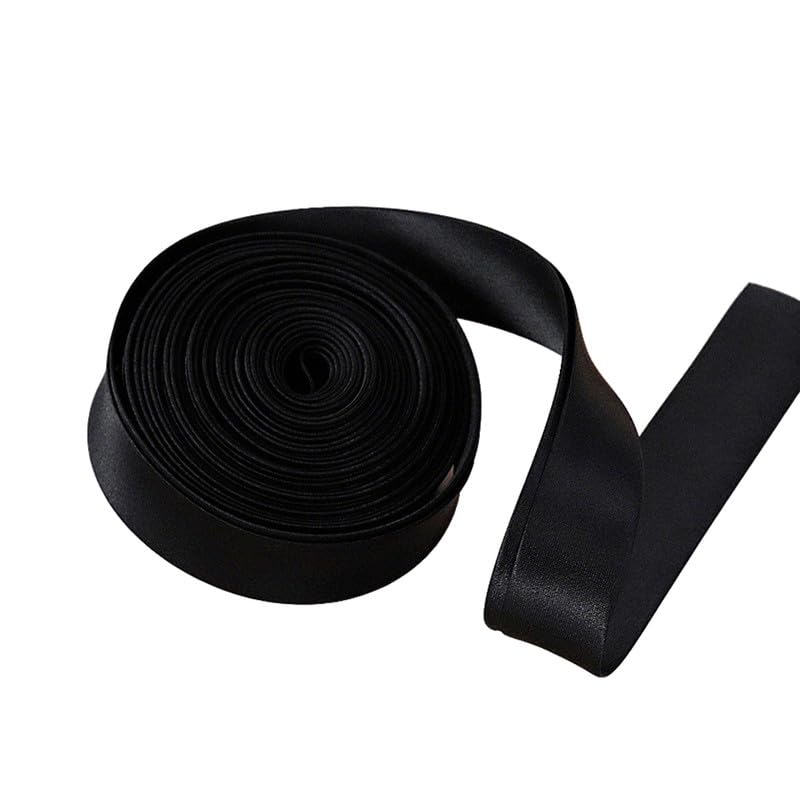 5M Black Polyester Satin Bias Tape for Sewing 2cm Wide Binding Trim for DIY Sewing Projects