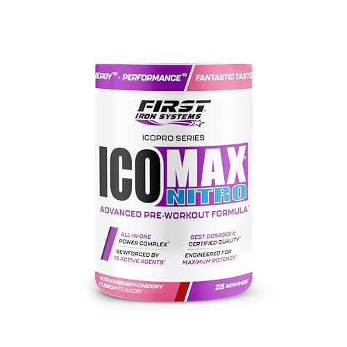 Icomax nitro 375g (1 pot de 375g, Fraises cerises fusion)