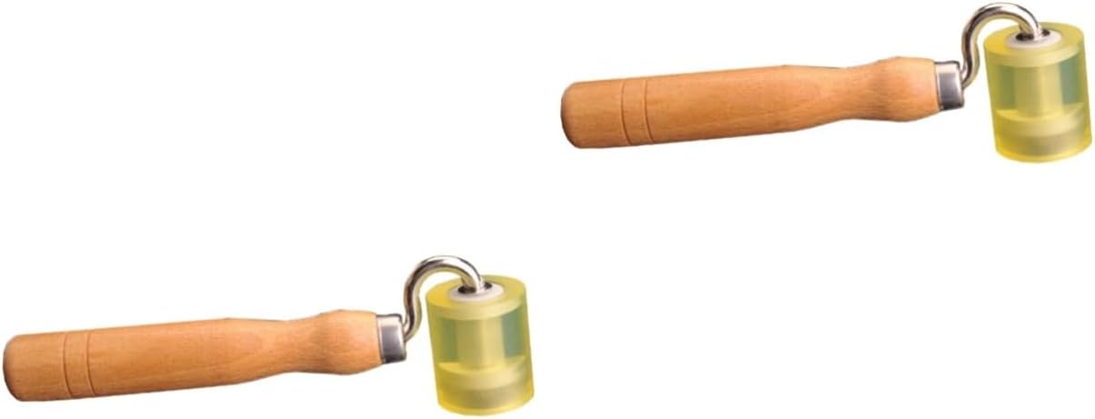 Hemoton 2pcs Seam Flat Roller Wallpaper Construction Tool Wooden Pressure Wheel Diy Hand Tool Comfortable Material Versatile Use