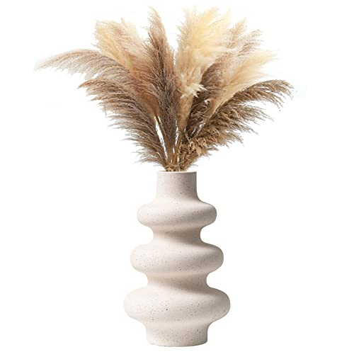 Kingbar Vase Ceramique Nordique, Décoration De La Maison Blanc Végétarien en Céramique Pot De Fleur De Mariage Maison Minimaliste Moderne