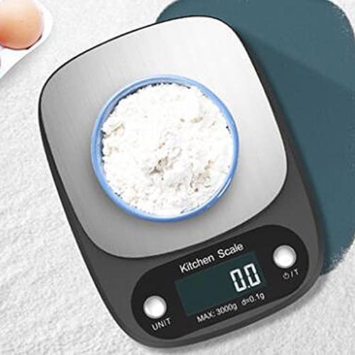 Báscula de cocina USB para alimentos, función de pantalla LCD retroiluminada, para pesar alimentos, tamaño: 21,5 x 15,5 cm, 1 báscula