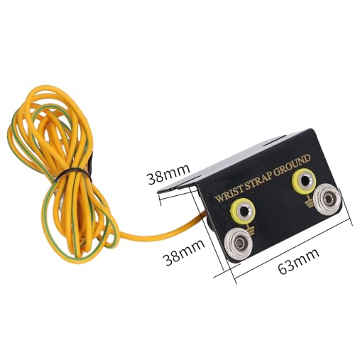 Image of Walfront 5Pcs Wrist Strap Ground Socket Connector Anti Static ESD Grounding System L Shaped Connector for Wrist Strap Table Mats, Industrial Connector