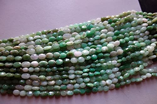 Chrysoprase naturelle perles ovales facettées vert dégradé pour bijou diy