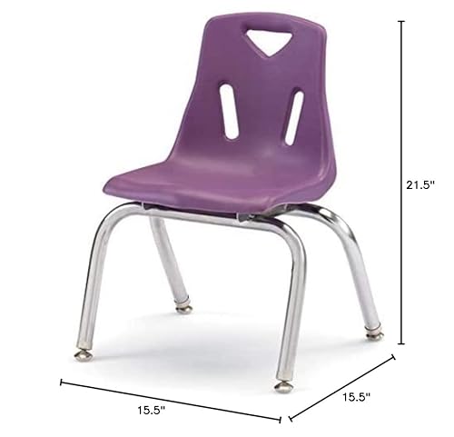 Jonti-Craft Berries 8142Jc6004 Stacking Chairs With Chrome-Plated Legs, 12" Height, Purple, Pack Of 6 #TOP3