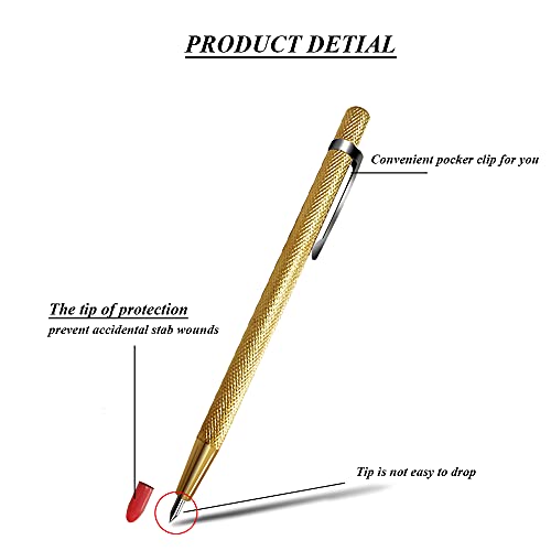 Tungsten Carbide Tip Scriber Marking Engraving Pen For Stainless Steel, Ceramics And Glass Carving (Gold) #TOP1