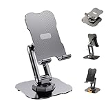 Soseelnee Foldable Phone Stand for Desk 360 Rotatable Height Adjustable Cell Phone Holder for All 4-10' Smartphones and E-Readers (Black)