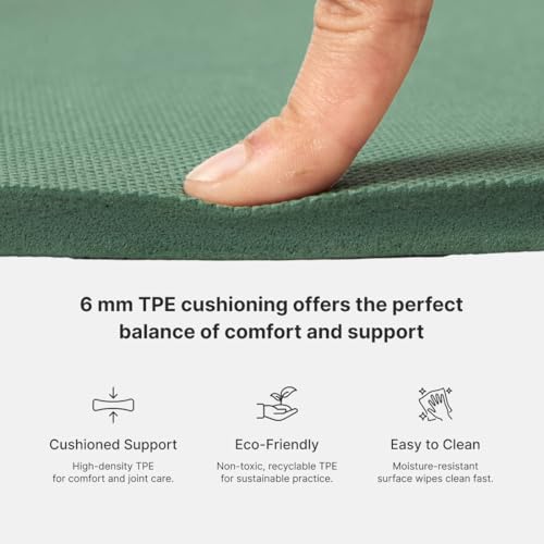 Image of Cult Aroma Infused TPE Yoga Mat 6 mm Anti Skid Non Slip Exercise Mat with Carry Bag for Yoga Workout Gym Green