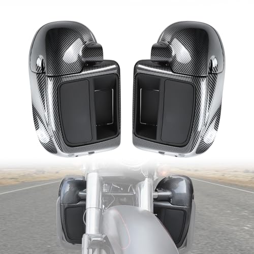 Vented Leg Fairings with Glove Boxes for Harley,Carbon Fiber Pattern Lower Vented Leg Fairings for Harley Touring Road King Glide, Street Glide, Electra Glide, Ultra-Classic 2014-2023 Accessories