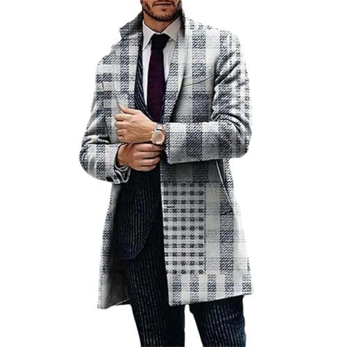 Trench coat business pour homme à motif géométrique élégant veste revers automne