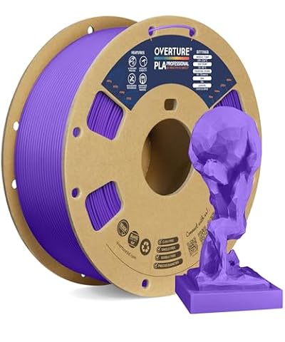 OVERTURE PLA Plus (PLA+) Filament 1.75mm, Stronger & More Durable, Professional Toughness 3D Printer Filament, 1kg (2.2lbs), Cardboard Spool, High Precision +/- 0.02mm (Purple)