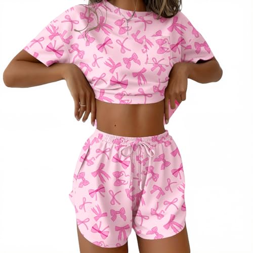 Image of Ekouaer Womens Pajama Sets Sexy Lounge Sets Side Split Short Pj Sets Cute Pjs 2 Piece Comfy Sleepwear Loungewear