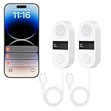 2-Pack WiFi Water Leak Detector, Battery Powered Water Sensor Alarm with 130dB Siren & 3.2FT Extended Cable Probe, App Alerts, No Hub Required for Home Basement Kitchen Bathroom