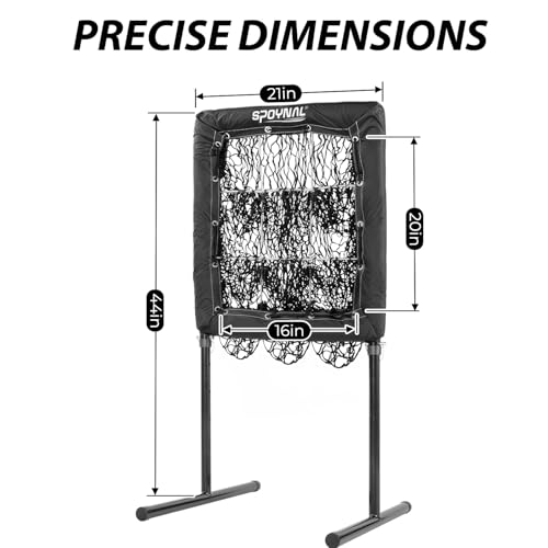 9 Hole Baseball Net, Pitching Net with Strike Zone - Adjustable Height Baseball & Softball Training Equipment, Portable Baseball Pitching Net with Sandbags, Ground Pegs - Thumbnail 5