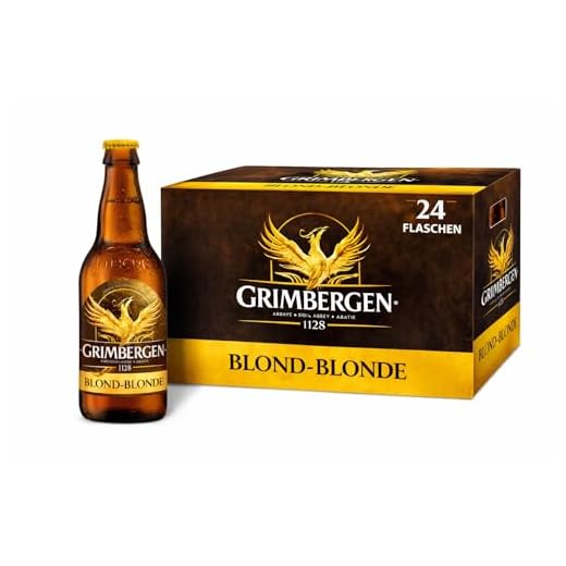 Grimbergen Blond Bier 24 x 0,33l – Belgisches Abteibier mit 5,5% Vol – Goldblondes Bier mit fruchtig-würzigen Aromen – Belgische Bierspezialität im 24er Pack